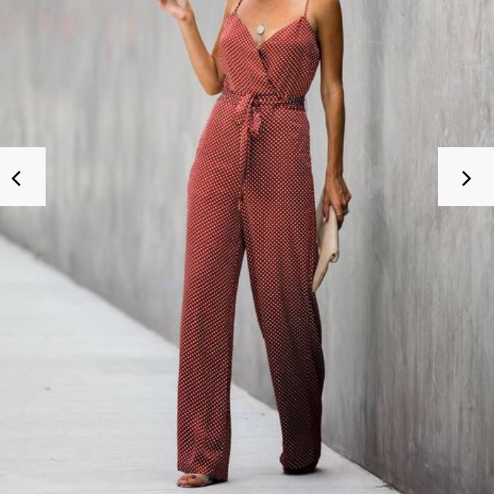 Satin silk polka dot Jumpsuit